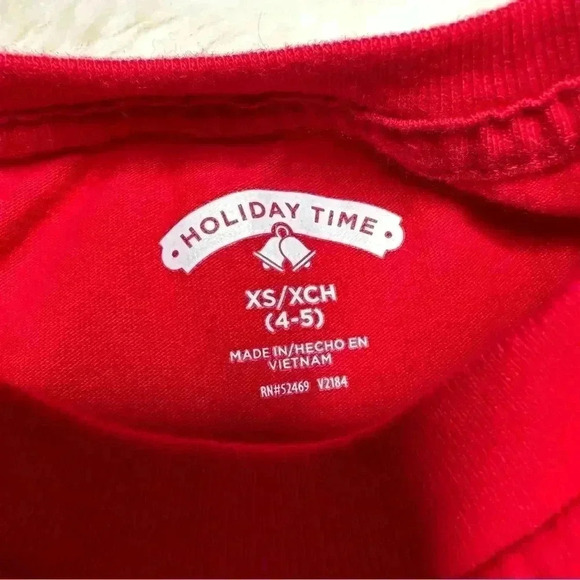 Holiday Time Christmas Santa Shirt Red & White Long Sleeved Size Extra  Small - Picture 3 of 16